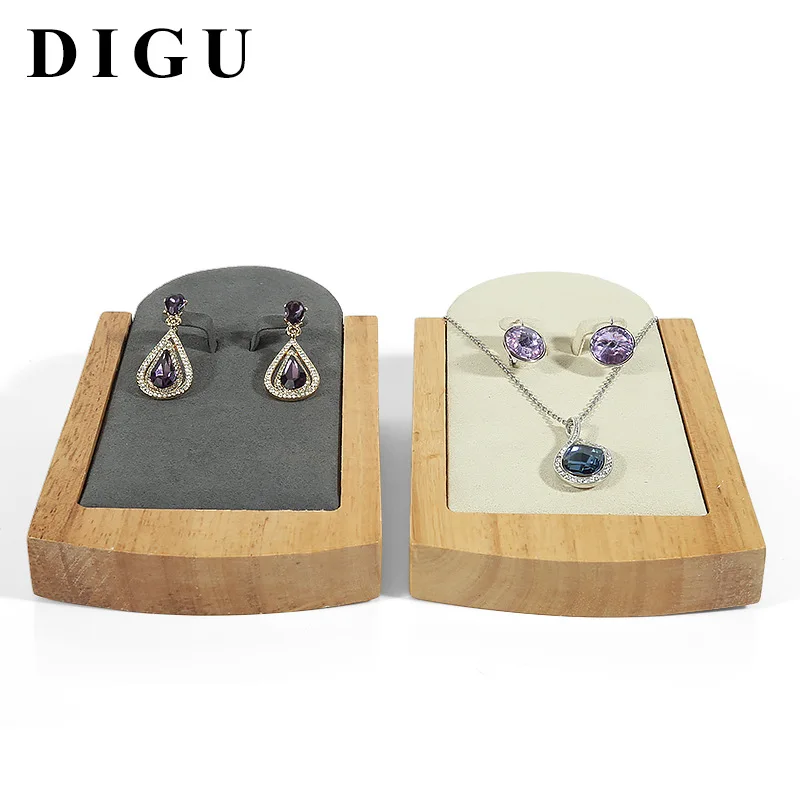 Creative solid wood grain necklace shelf jewelry display props pendant necklace jewelry pendant props earring display stand