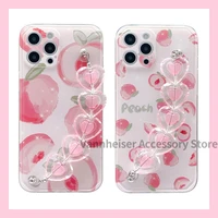 2021 newest fashion peach case for huawei p40 30 pro ins mobile crystal phone shell for mate 30 40 pro huawei nova 5 6 7 pro