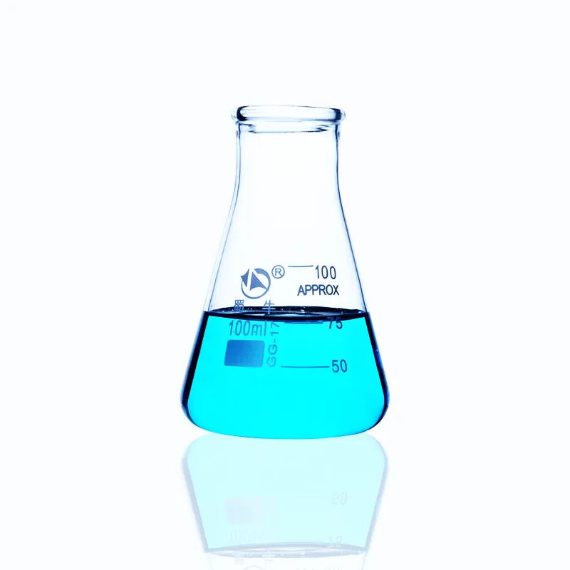 Стеклянная коническая колба с высоким содержанием боросиликатного стекла Erlenmeyer