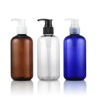 250ml 24pcs pet lotion pump bottleamber plastic cosmetic containerempty shampoo sub bottlingessential oil bottle