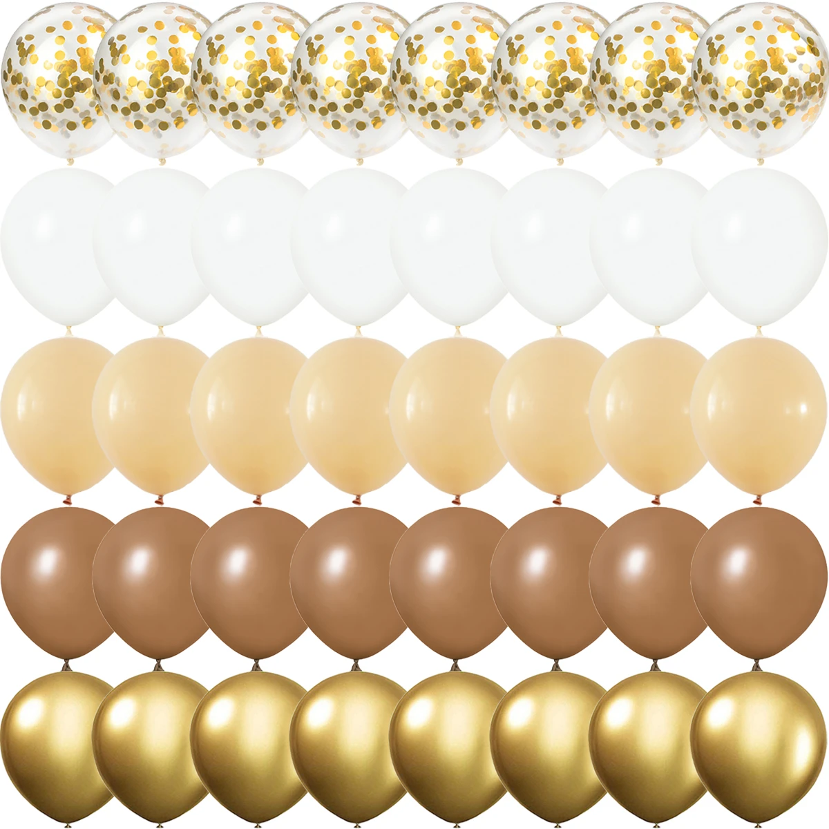 Воздушные шары кофейные золотистые 40/28/20 шт. | Дом и сад