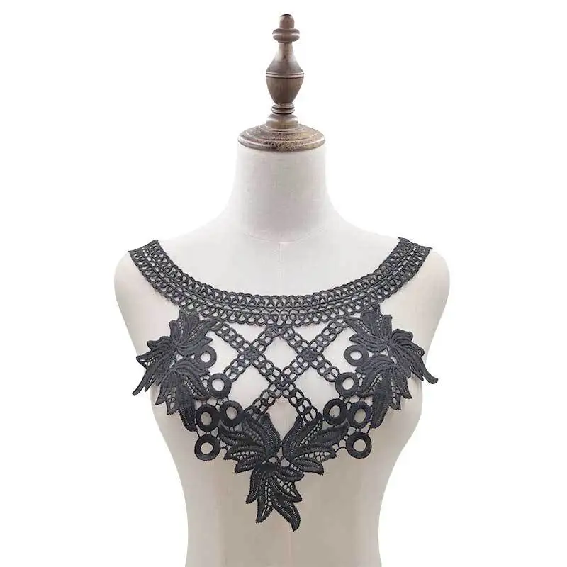 Водорастворимый кружевной воротник искусственный шелк вышитый галстук полый