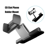leory aluminum car cd slot mount cradle holder universal mobile phone stand holder bracket for iphone for samsung gps car holder