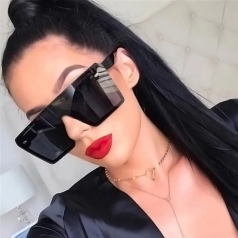 

New Square Sunglasses Women Big Frame Fashion Retro Mirrored Sun Glasses Female Brand Vintage Lady Lunette