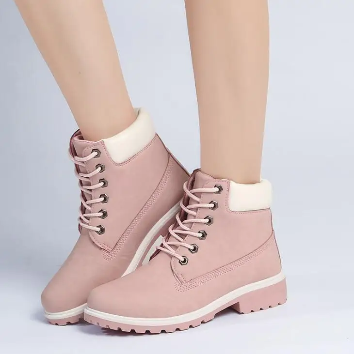 Новинка зимние женские ботильоны кожаные ботинки на меху теплые плюшевые