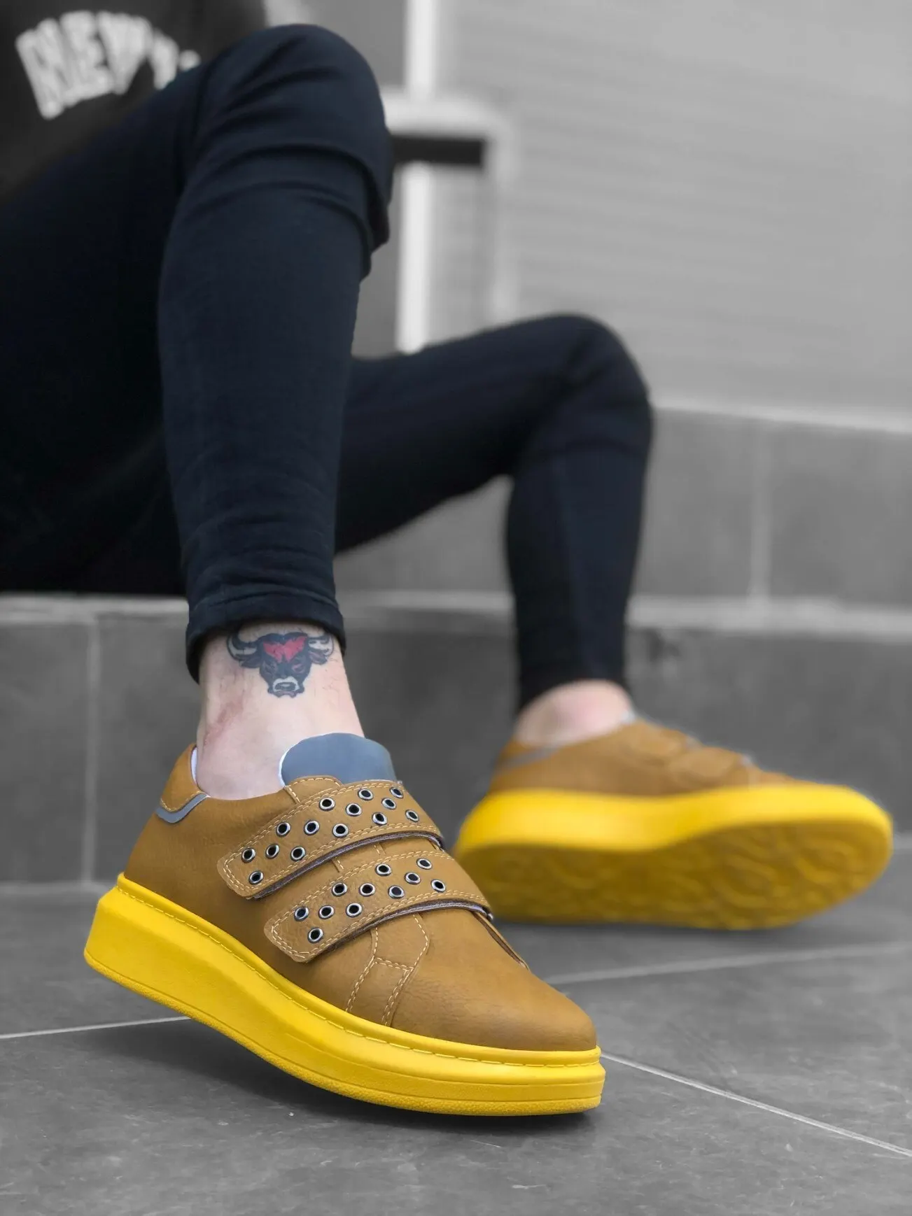 

Мужская модная удобная повседневная обувь на толстой подошве с застежкой-липучкой