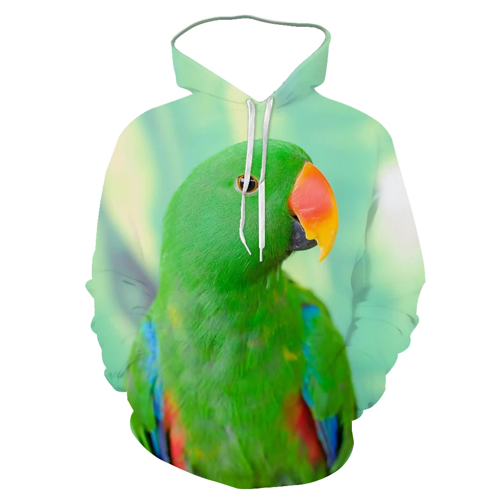 

Spring and autumn new 3d men's sweater cute parrot hoodie comfortable small size boy girl pullover hoodie