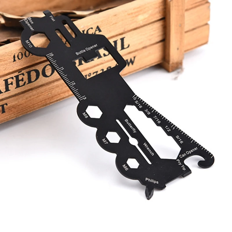 

Multifunctional Crane Bottle Opener Ruler Wrench Camping Combination Tool Card Outdoor Survival Accessory