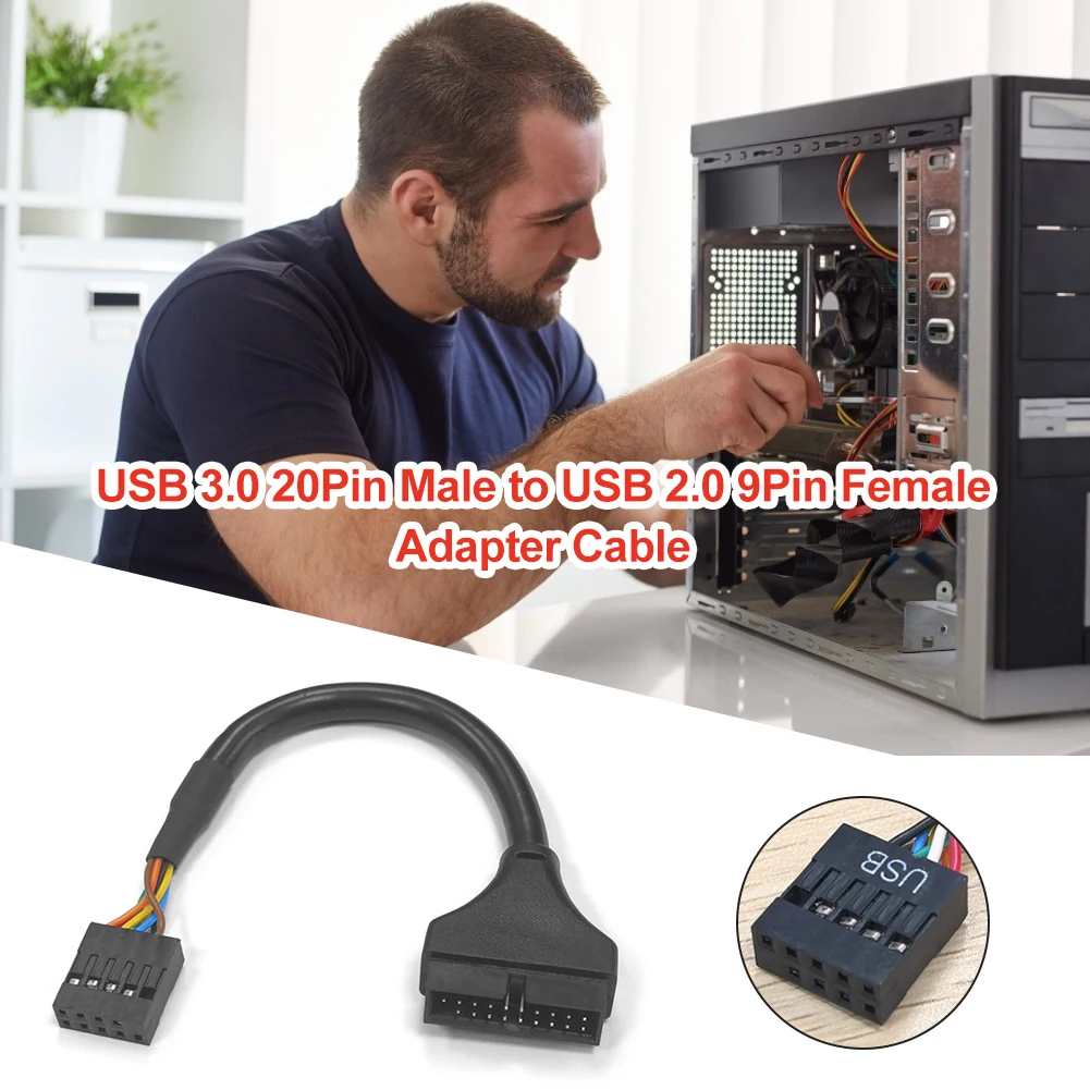

Кабель для компьютера, USB 3,0-USB 2,0, 20 Pin, штекер-9 Pin, гнездо