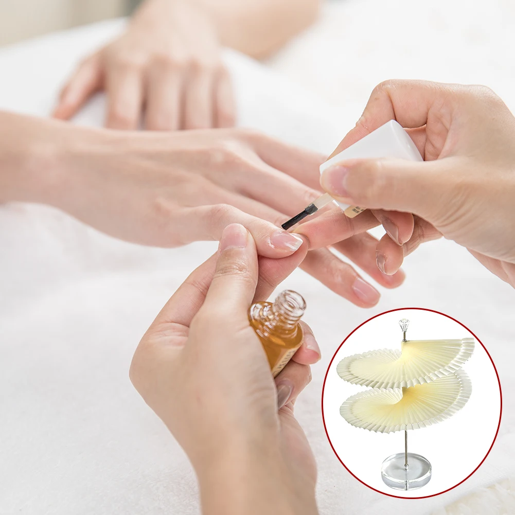 

120 Sticks Nail Art Color Chart Display Stand Spiral False Nails Nail Art Display Shelf Plastic Natural Practice Manicure Tools