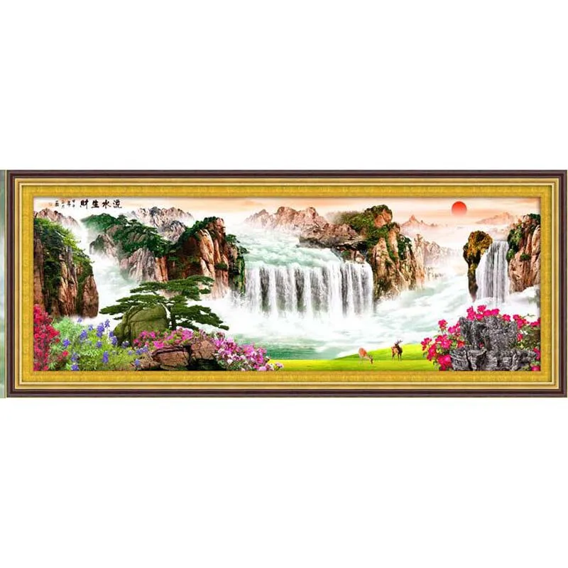 Алмазная живопись особой формы вышивка водопад вода и богатство частичная