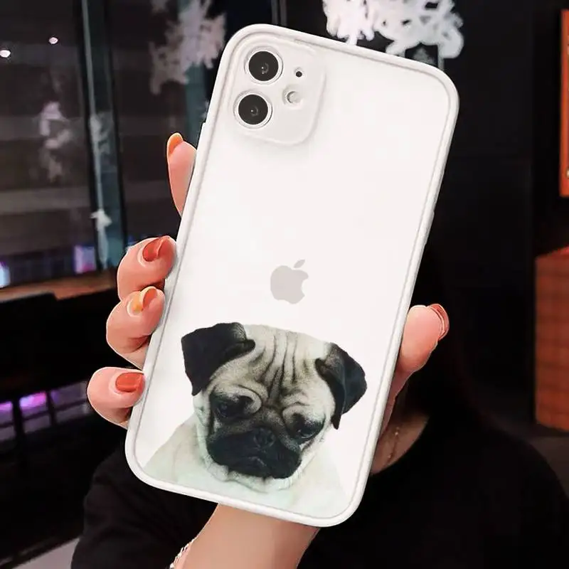 

Pug Dog French Bulldog cute animal Phone Cases matte transparent For iphone 7 8 11 12 plus mini x xs xr pro max cover