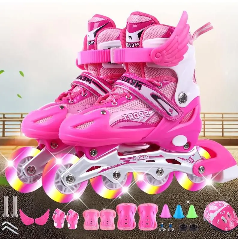 Регулируемые роликовые коньки для хоккея защита дышащие начинающих детей