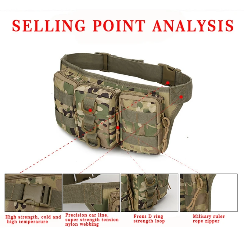 Men Military Sport Tactical Pockets Hunting Trekking Small Outdoor Bag Army  Mountaineering Camping Carrying Camouflage Bag Hot