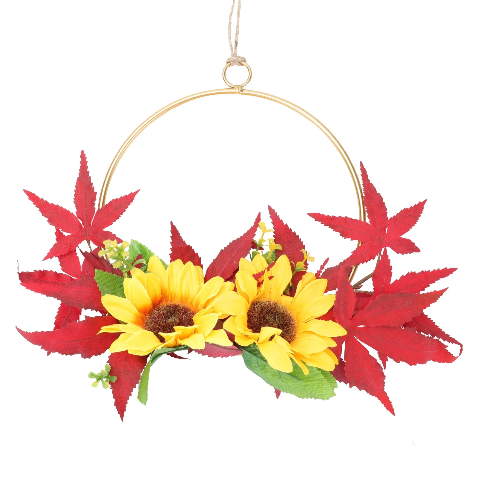 

1Pc Adorable Sunflower Wreath Thanksgiving Emulation Garland Chic Wreath Orange