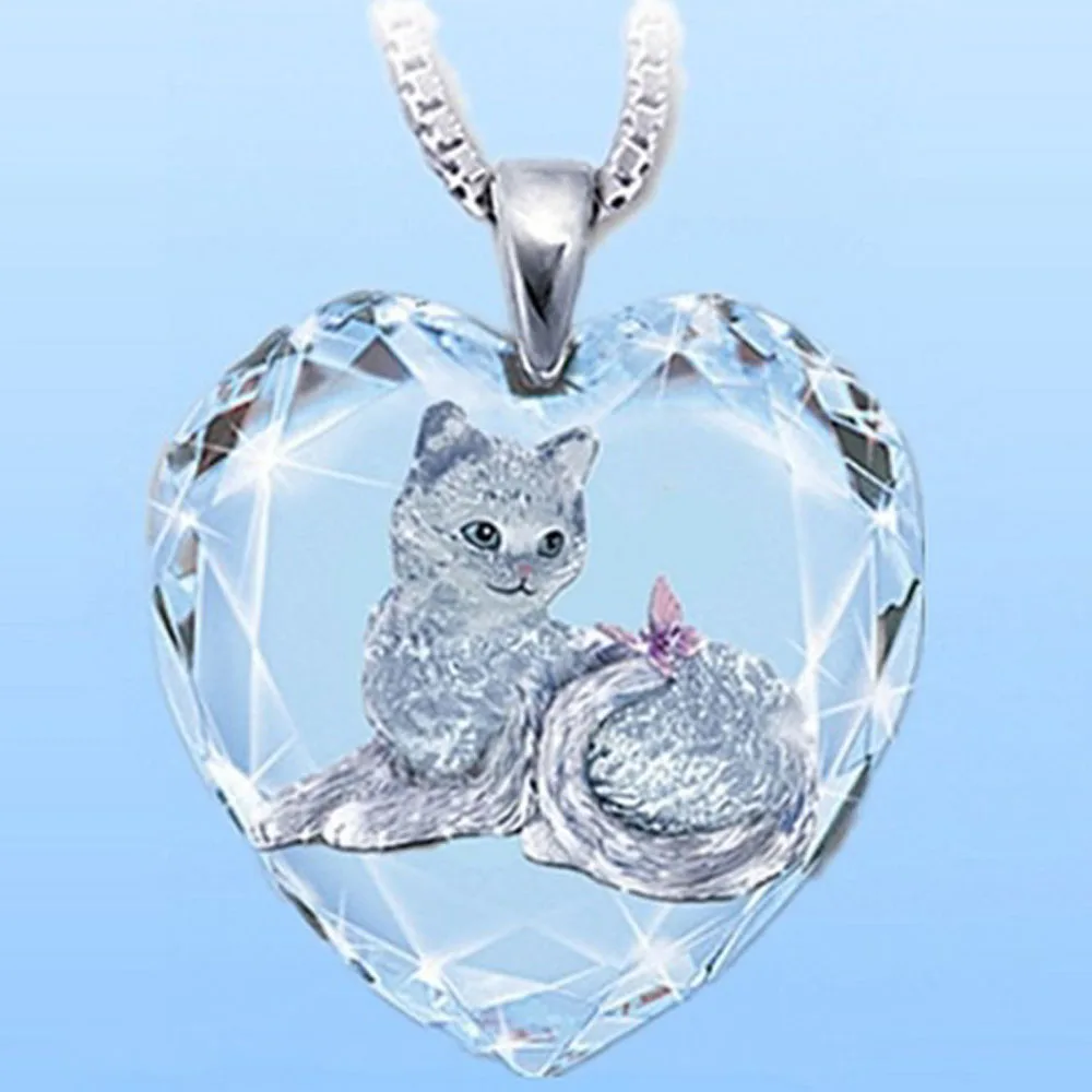 

Creative Classic Fashion Crystal Cute Cartoon Cat Necklace Pendant Women's Jewelry Jewelry Holiday Gift Wholesale