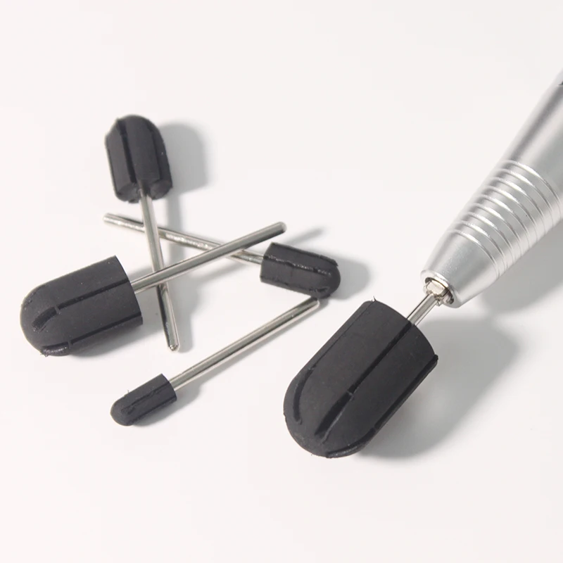 

3/32" Rubber Mandrel Holder Nail Sanding Caps Gel Remove Dead Skin Callus Cutter Drill Bits Pedicure Cuticle Tools Accessories