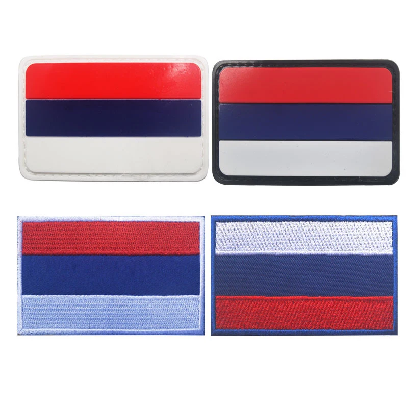 Значок с российским государственным флагом Вышивка Липучка нашивка повязка на
