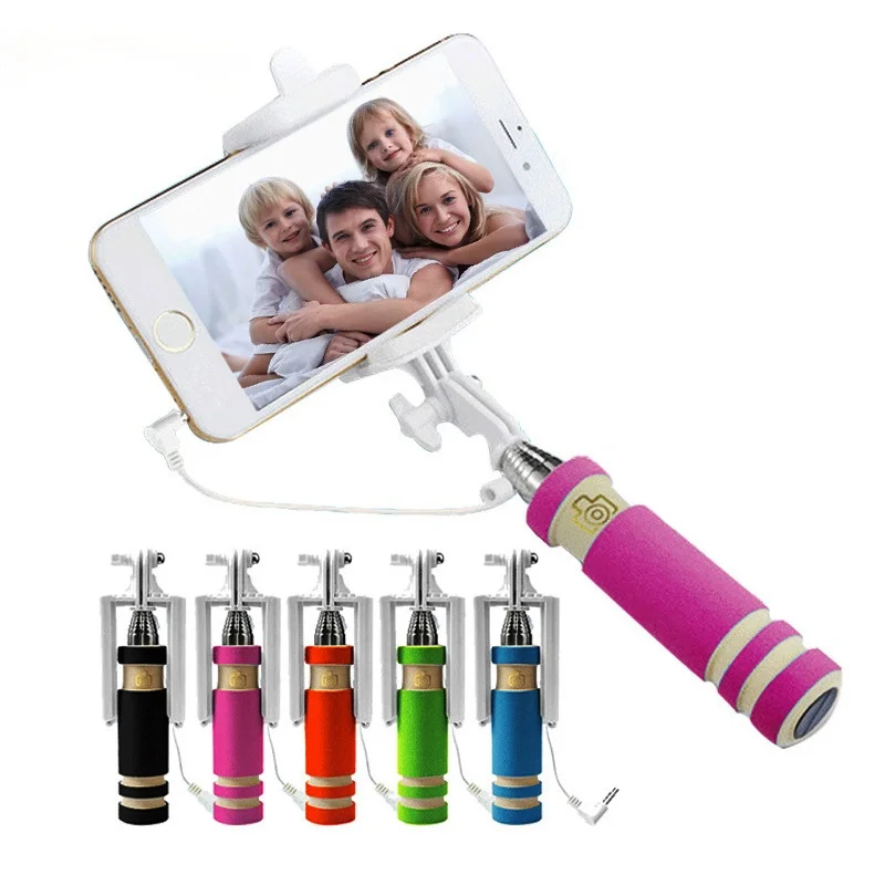 Купи 2021 Mini Selfie Stick with Button Wired Cotton Material Handle Monopod Universal for Mobile Phone за 127 рублей в магазине AliExpress