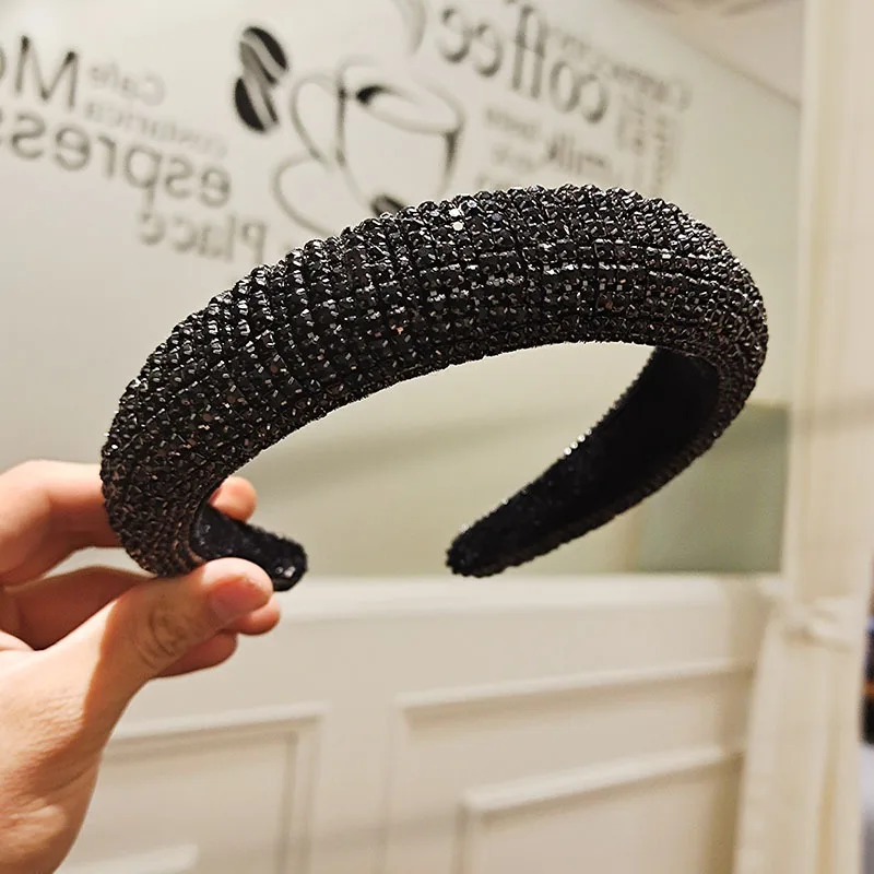 

2020 Luxury Full Crystal Baroque Hairband Padded Rhinestone Princess Hair Jewelry For Women Headdress