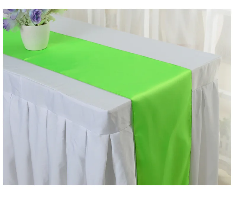 bright green RU033A свадебные атласные черные белые красные бордовые королевские синие Серебристые серые зеленые фиолетовые желтые Румяна розовые столовые дорожки - Цвет: bright green