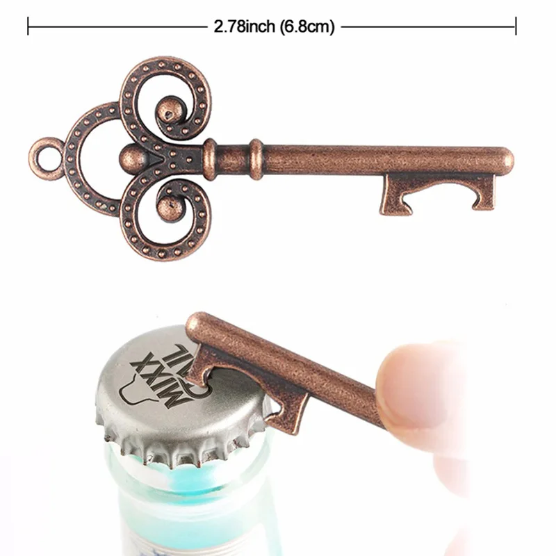 

10pcs Metal Retro Key Bottle Opener Wedding Souvenirs Christmas DIY Ornamenys Halloween Party Favors Wedding Gifts for Guests