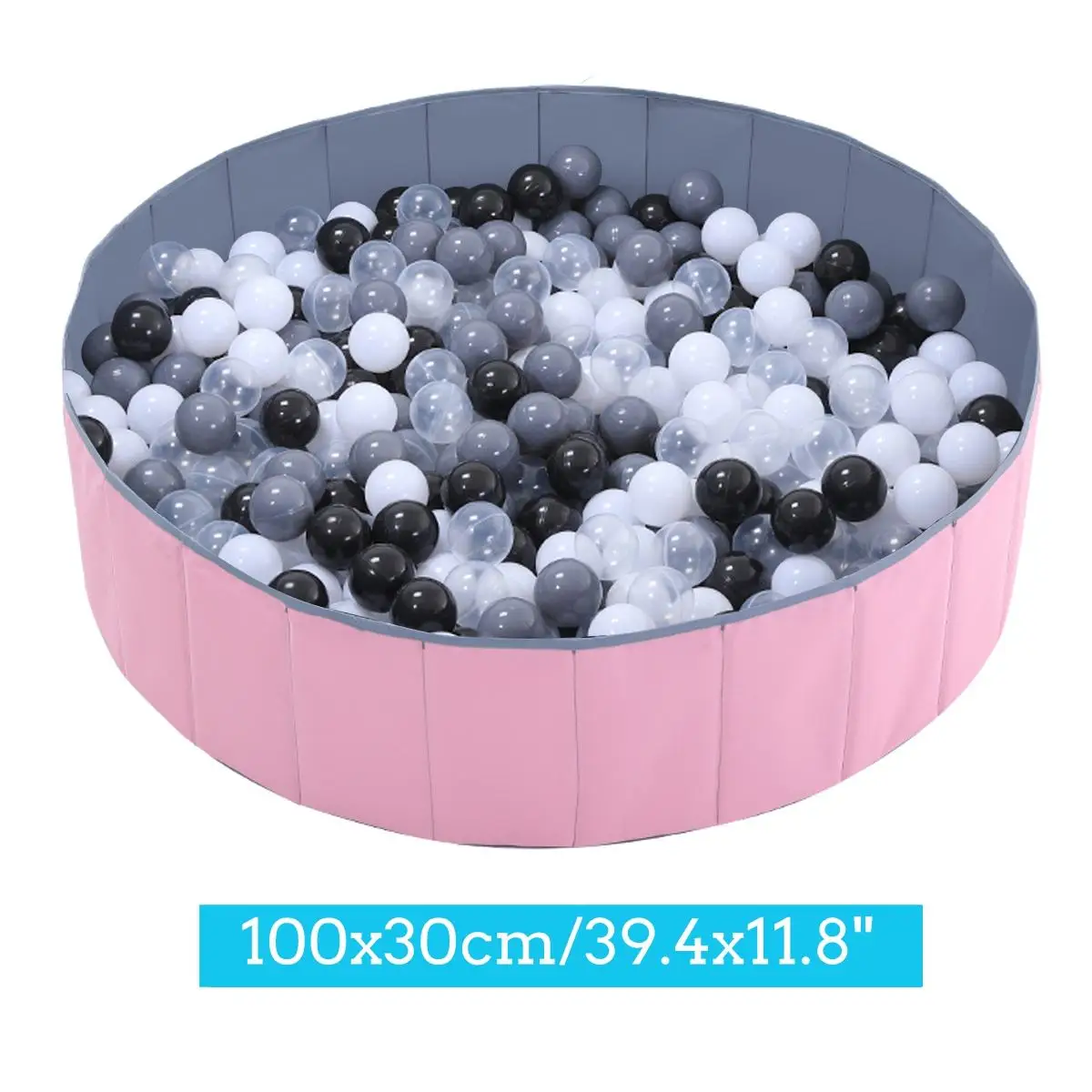 PinkGrey ball 100x30 Детский манеж, блестящий мяч, ямы, складной мяч, бассейн, 100 шт, Океанский шар, игрушка, моющийся, складной забор, 3 размера - Цвет: PinkGrey ball 100x30