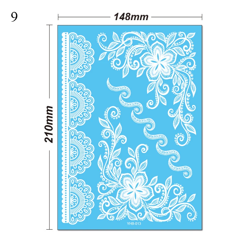 

Sexy Henna Mehndi Tattoo White Lace Necklace Flower Temporary Fake Tattoo Sticker Body Art Waterproof For Wedding Beach Unisex