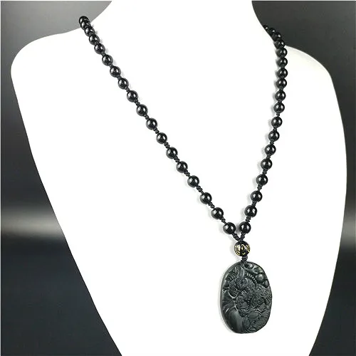 Certified Chinese Natural Black Green Jade Blessing Bag Pendant Necklace Charm Jewelry Obsidian Accessories Carved Amulet Gifts | Украшения