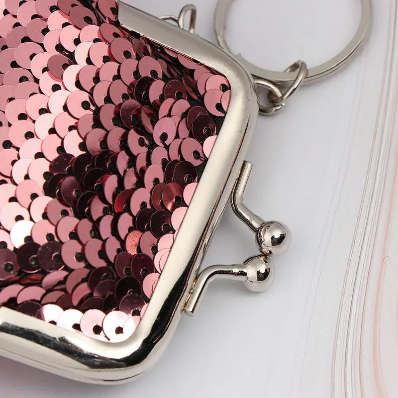 

New Fashion Sequins Mini Wallet Clutch Pouch Portable Women Sequins Coin Purses Handbags Card Holder Keys Earphone Bags Oval 20g