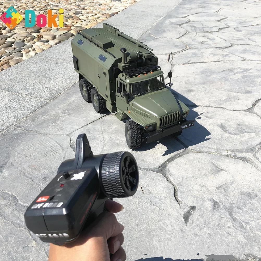 MeterMall WPL B36 Ural 1/16 2.4G 6WD Rc Car Military Truck Rock Crawler Command Communication Vehicle RTR Toy For Boy New Years