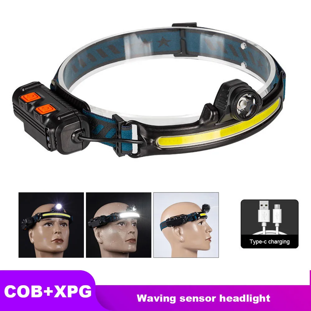 

LED Headlight LED Headlamp With XPG+COB Lighting Beads Portable Floodlights With Sensor Headlight For Expedition Fishing Running
