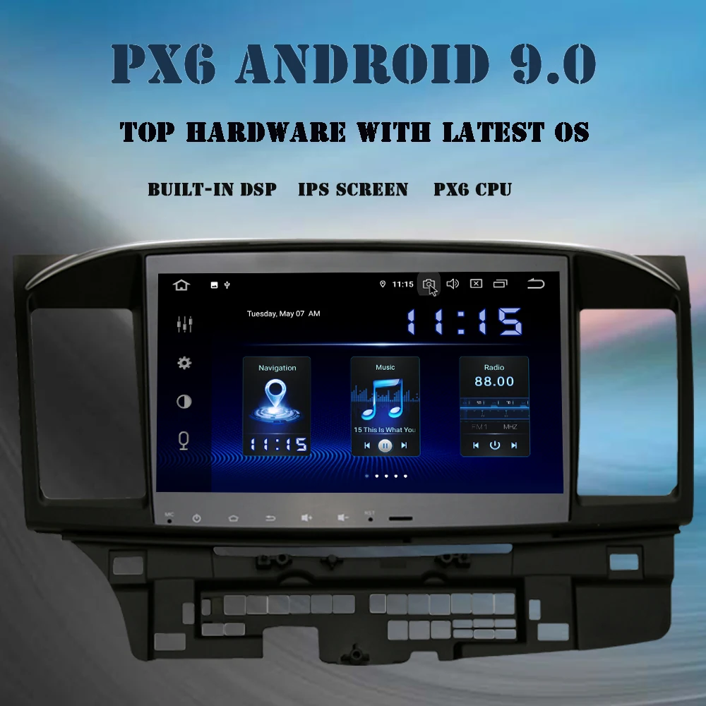 10.2" IPS Android 9.0 multimedia player for Mitsubishi Lancer EVO 2006- Car radio headunit stereo GPS navigation DSP HDMI