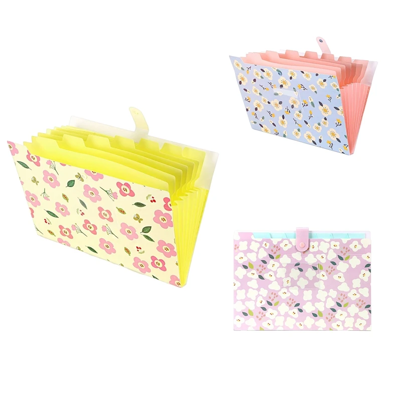 

Expanding File Folder Floral A4 and Letter Size Archival File Holder Organizer 8 Pockets
