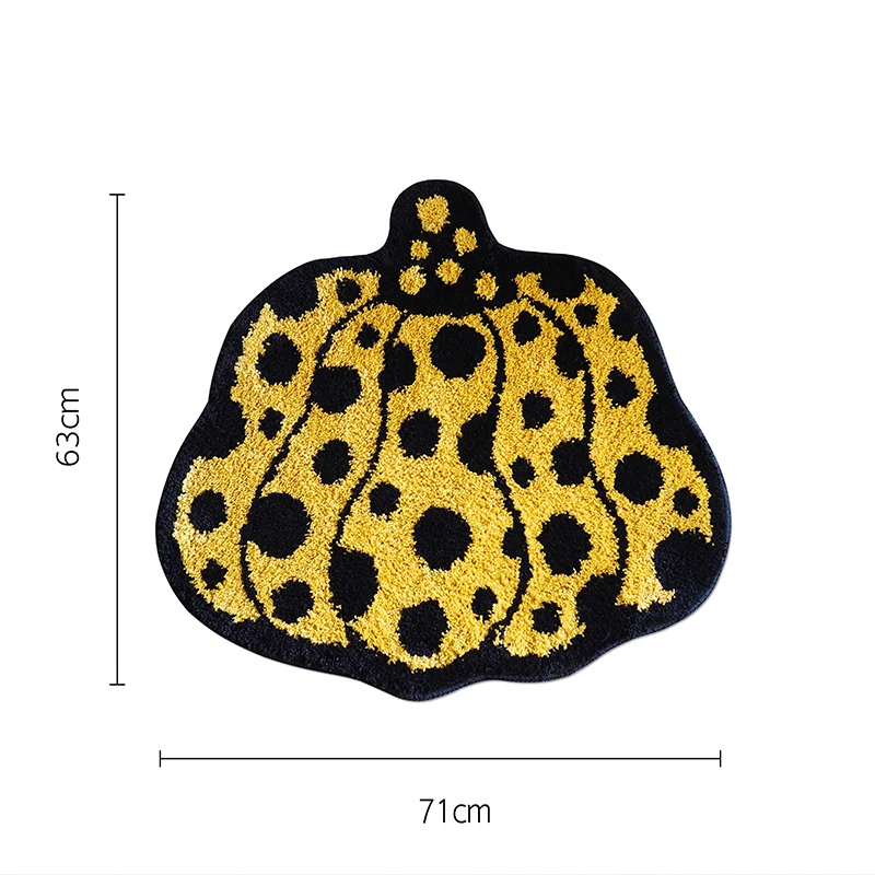 bathroom rug pumpkin shape mat fluffy entrance carpet area floor pad doormat tidy aesthetic home room decor rugs yayoi kusama free global shipping