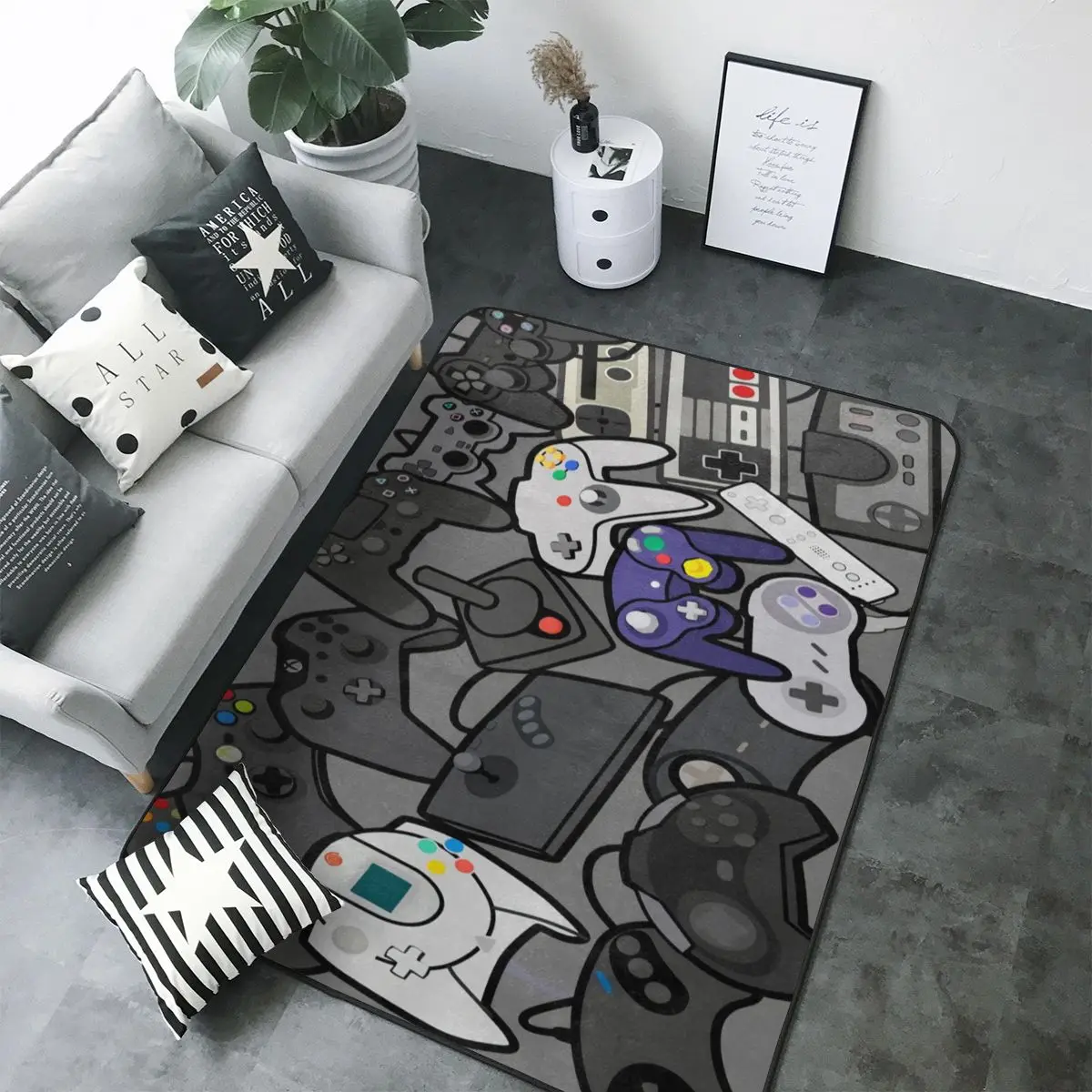 Мультяшные геймерские коврики для контроллера нескользящий напольный коврик