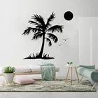Уникальный дизайн, кокосовое дерево, настенная наклейка, домашний декор для гостиной, украшение, искусство росписи ph514