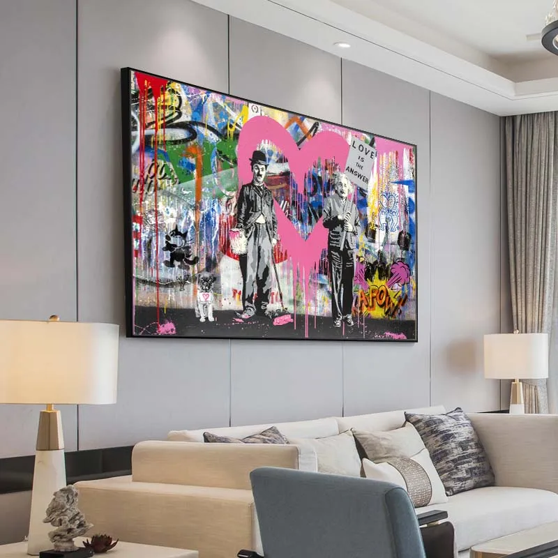

Love Is Answer Canvas Paintings on The Wall Art Posters and Print Pop Street Art Pictures for Modern Home Cuadros