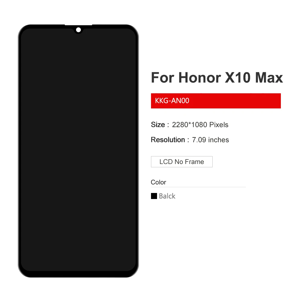 Оригинальный сенсорный ЖК-дисплей 7 09 дюйма для Huawei Honor X10 Max дисплей с