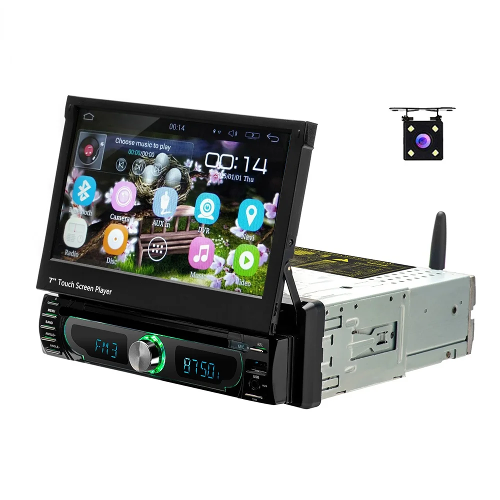 

1Din 7 ''Android 8,0 автомобильный радиоплеер BT WiFi AM FM управление рулевым колесом