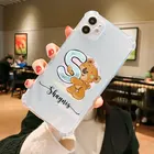 Чехол для телефона с именем на заказ для iphone 12, 11 Pro, Max, X, XS, XR, SE, 6, 6S, 7, 8 Plus, чехол с надписью Little bear hugs, защитный чехол для камеры