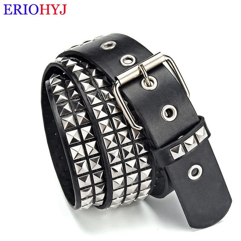 

Unisex Fashion Belt Rivet Belt for Women&Men Studded Belt Punk Rock With Pin Buckle Woman Belt Black Ceinture Femme