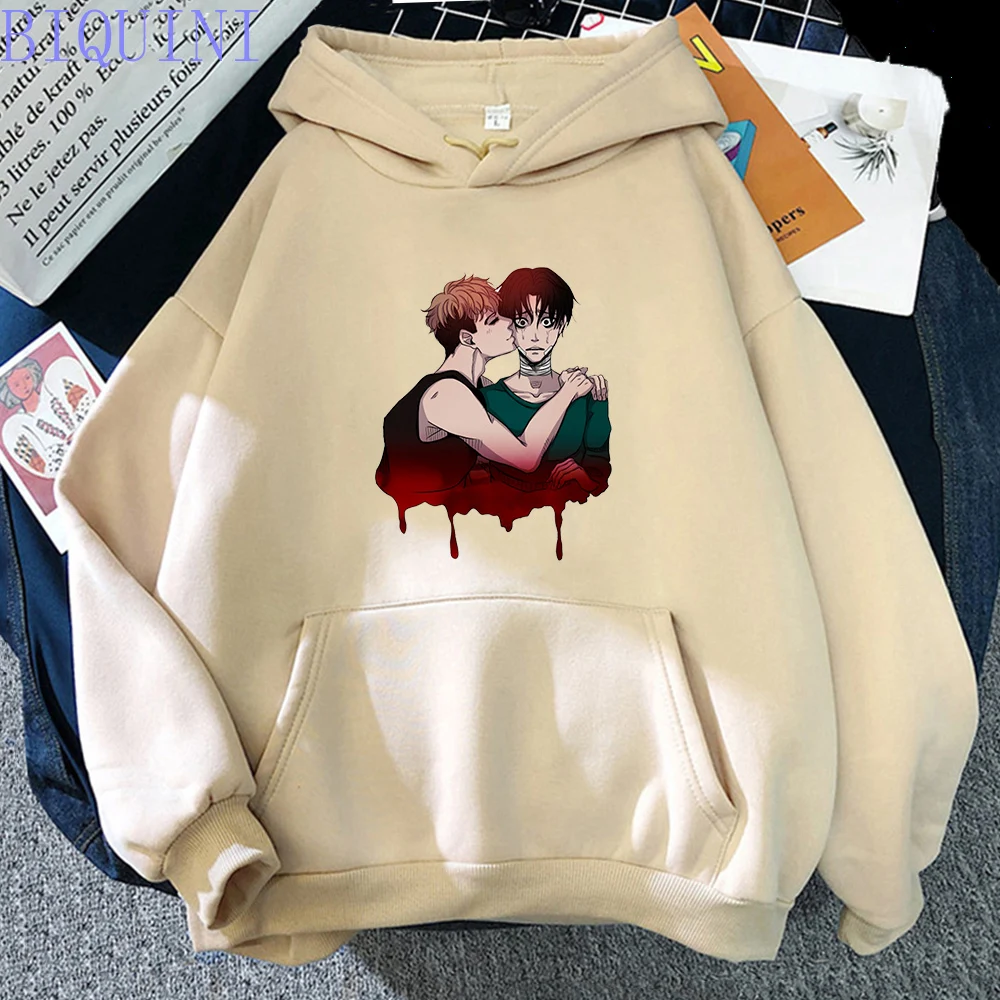 

Spring Autumn Killing Stalking Hoodies Mens Vintage Kiss Print Hoodie Streetwear Oversized Hoody Fashion Pullover Sweatshirt