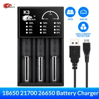 imren k3 usb charger for rechargeable batteries 14500 16650 17650 18650 26650 21700 18350 aa aaa aaaa 3 7v lithium nimh battery