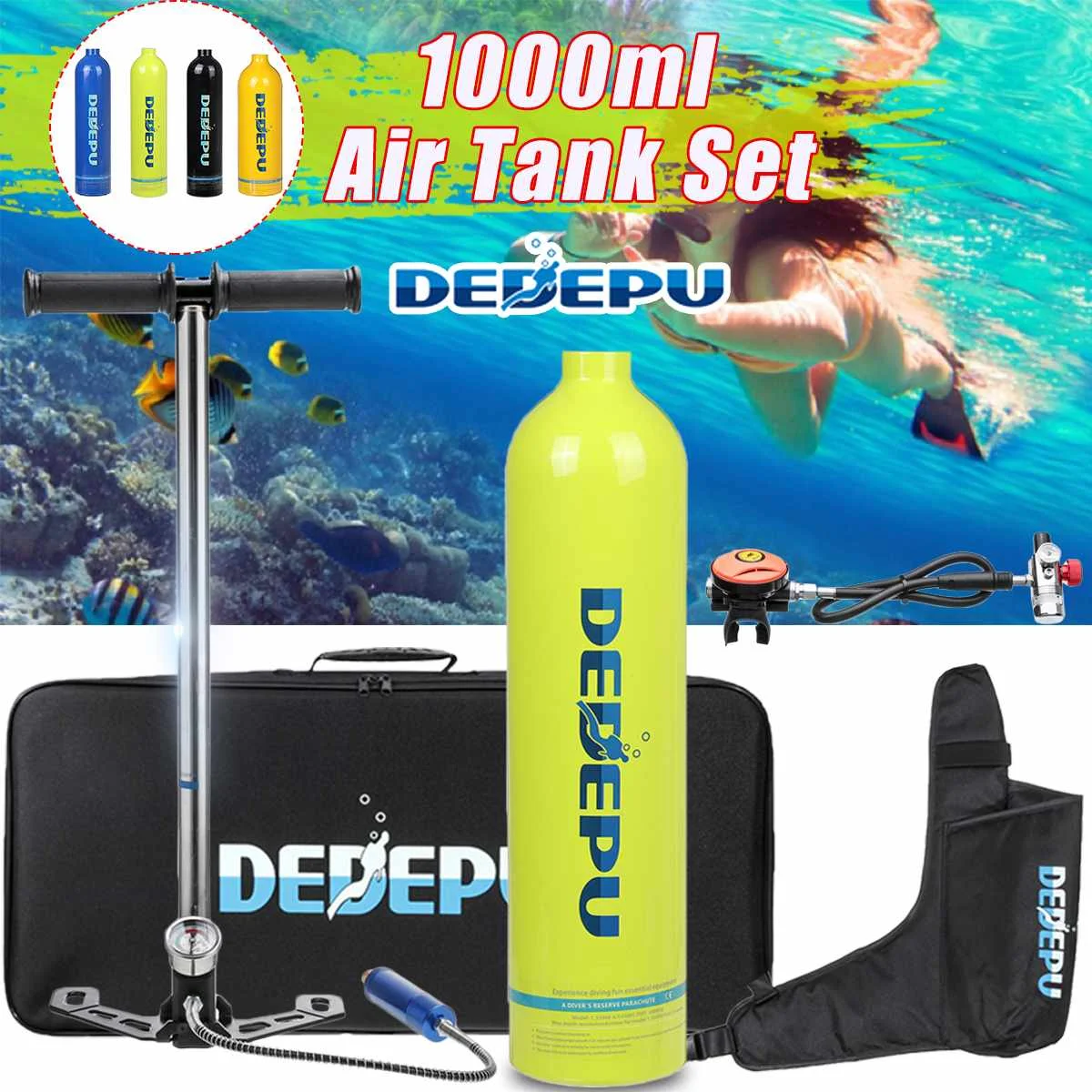 

Набор для подводного плавания DEDEPU с емкостью 1 л, ручной насос для подводного плавания, дыхательное оборудование, набор инструментов