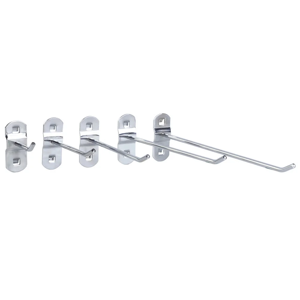 

10PCS Tool Hanging Hook Metal Display Rack Metal Shop Goods Shelf Hooks Thickening Square Hole Plate Tool Hooks Household Kitche