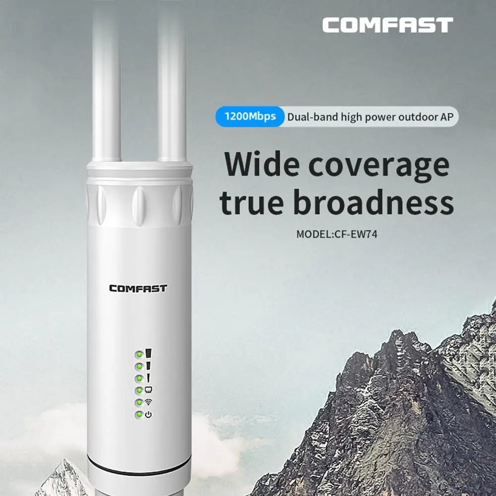 Outdoor Dual-band Router 1200Mbps Wireless WIFI Internet Amplifier Weatherproof Network Signal Booster