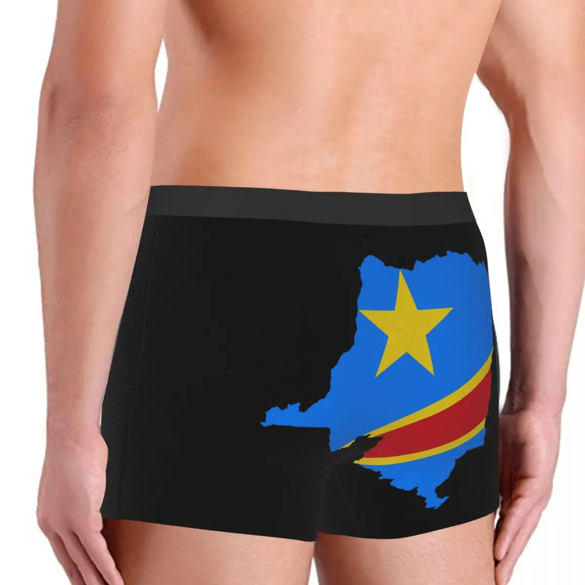Flag Map Of The Democratic Republic Of The Congo Men's Boxer Briefs R300 Humor Graphic elastic pants for men