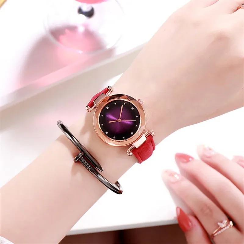 Новые женские часы стразы кожаный браслет наручные модные аналоговые кварцевые |