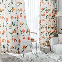 nordic ins wind hand painted peach curtains custom fresh and rural childrens blackout curtains for living room door curtain